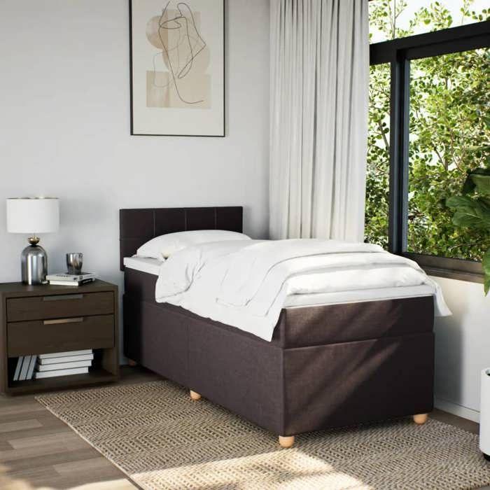 VidaXL Sommier à lattes de lit avec matelas Marron foncé 100x200 cm 3286594