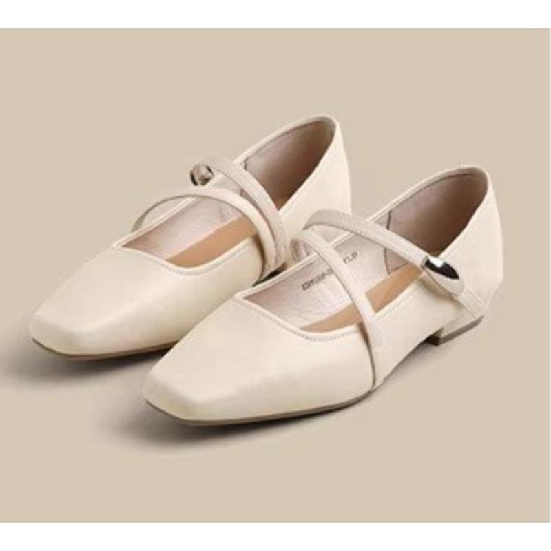 New Retro Style Thick Heels Women Mary Jane Shoes Shallow Pointed Toe Ladies Comfort Office Pumps Footwear Zapatos Mujer