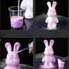 DIY Fluid Rabbit Without Pigment Handmade Violent Rabbit White Blank Mold Doll Toy Graffiti Painting Gift With Deposit Opening