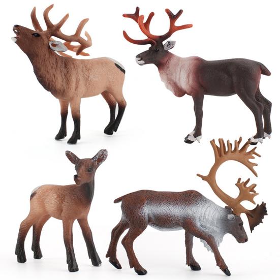 Animal Figurine Durable Cognitive Competence Educational Toy Desk Decoration Christmas Elk