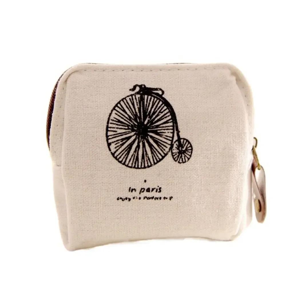 Hot Zipper Retro Coin Purse Paris Styles Vintage Print Storage Women Small Pouch Cloth Card Holder Wallet Women Ladies Gifts