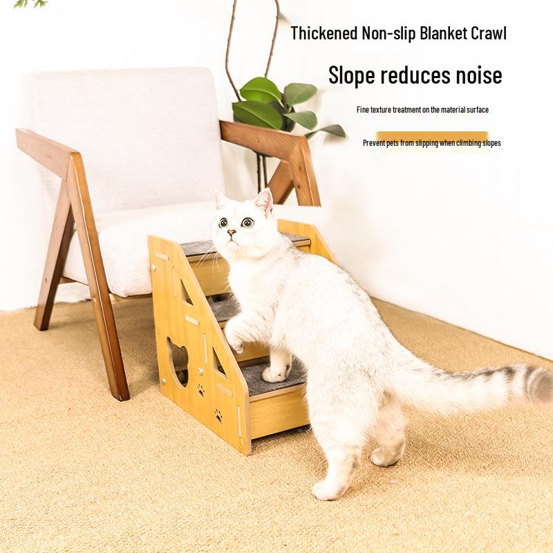 Sturdy Cat Climbing Ladder: Anti-Slip, Durable Scratching Board with Stable Slope to Protect Joints