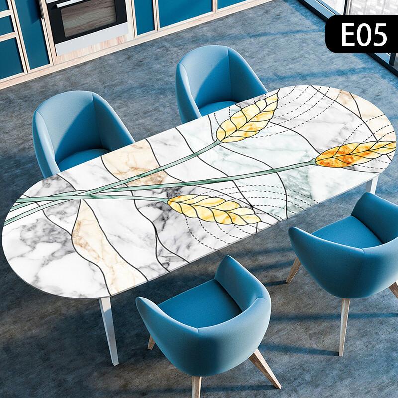 1pc Waterproof Oval Table Cover Oil-Proof Elastic Kitchen Dining Party Tablecloth Table Covers Outdoor Courtyard Home Decor