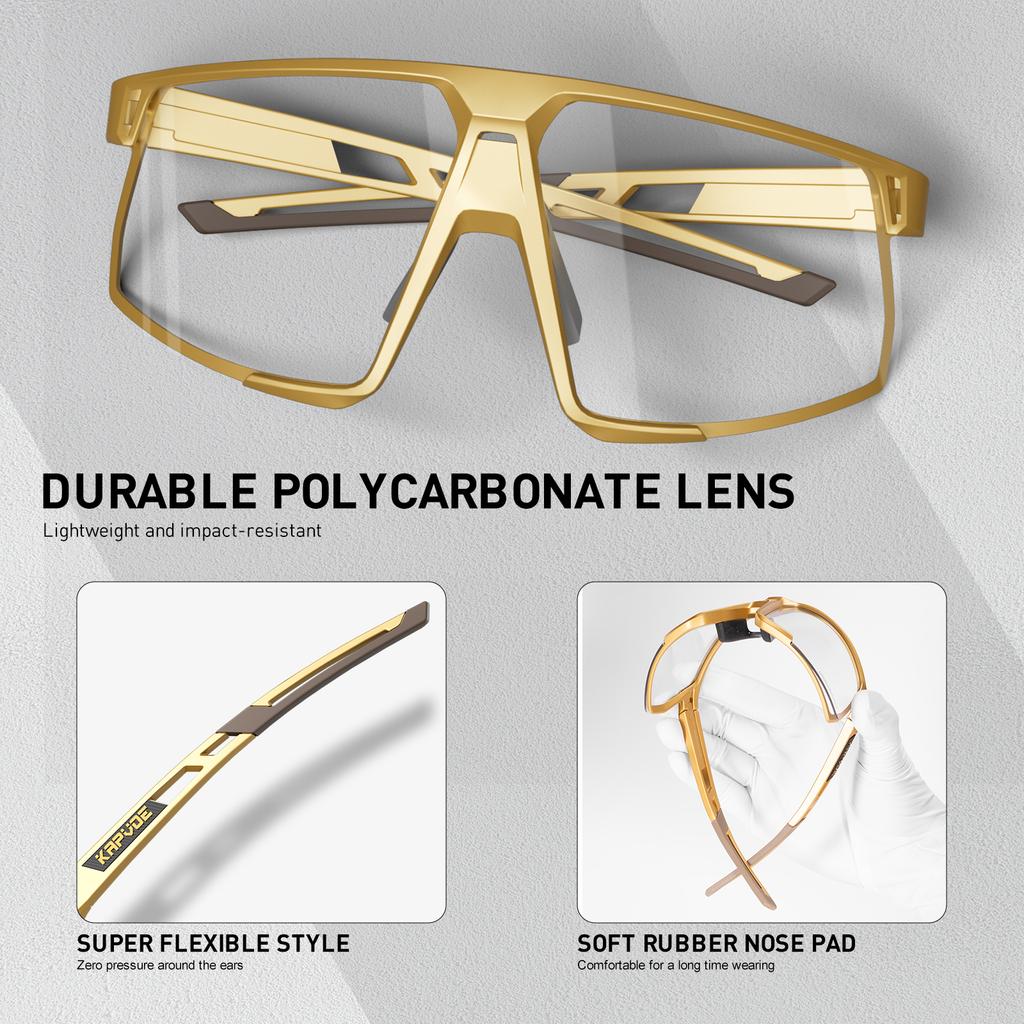 Pochromic Cycling Sunglasses UV400 Cycling Glasses Sports Eyewear Outdoor MTB Sunglasses Bicycle Goggles Bike Glasses