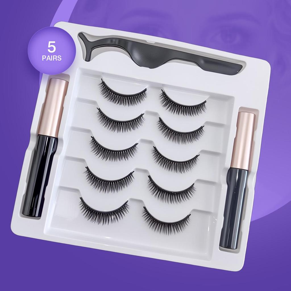New Invisible Magnetic Eyeliner Liquid False Eyelashes - Celebrity Recommended, No Sagging, Easy To Wear