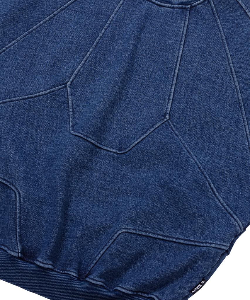 AJOBYAJO Paneled Denim Sweatshirt [Blue]