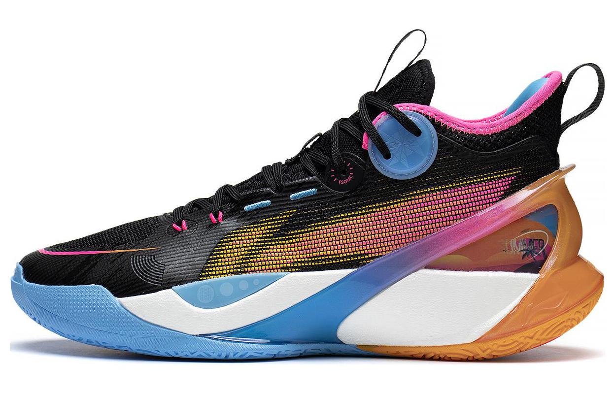 Li Ning SONIC 10 Ultra Mid Высокие износостойкие дышащие баскетбольные кроссовки Мужские Черные Синие Коричневые ABAS145-5 43