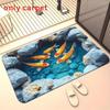 Modern Koi Fish 3d Diatomaceous Earth Bath Mat With Absorbent Non Slip Design For Bathroom And Hallway
