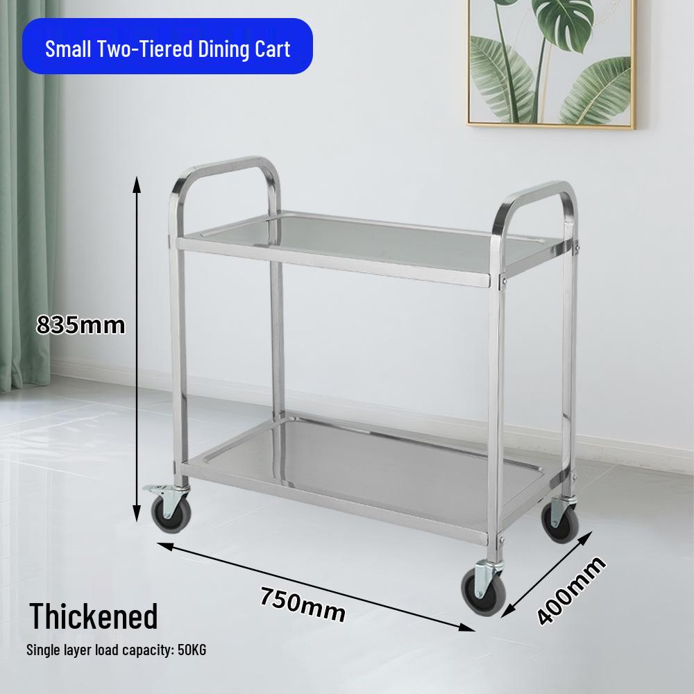 Three-Tier Stainless Steel Meal Cart for Restaurant and Hotel Use