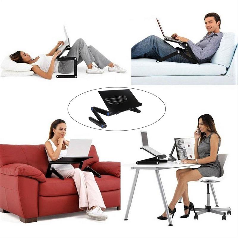Portable Adjustable Laptop Desk Stand Cooler Fan Ergonomic Lapdesk For Bed Sofa PC Notebook Table Desk With Mouses Pad