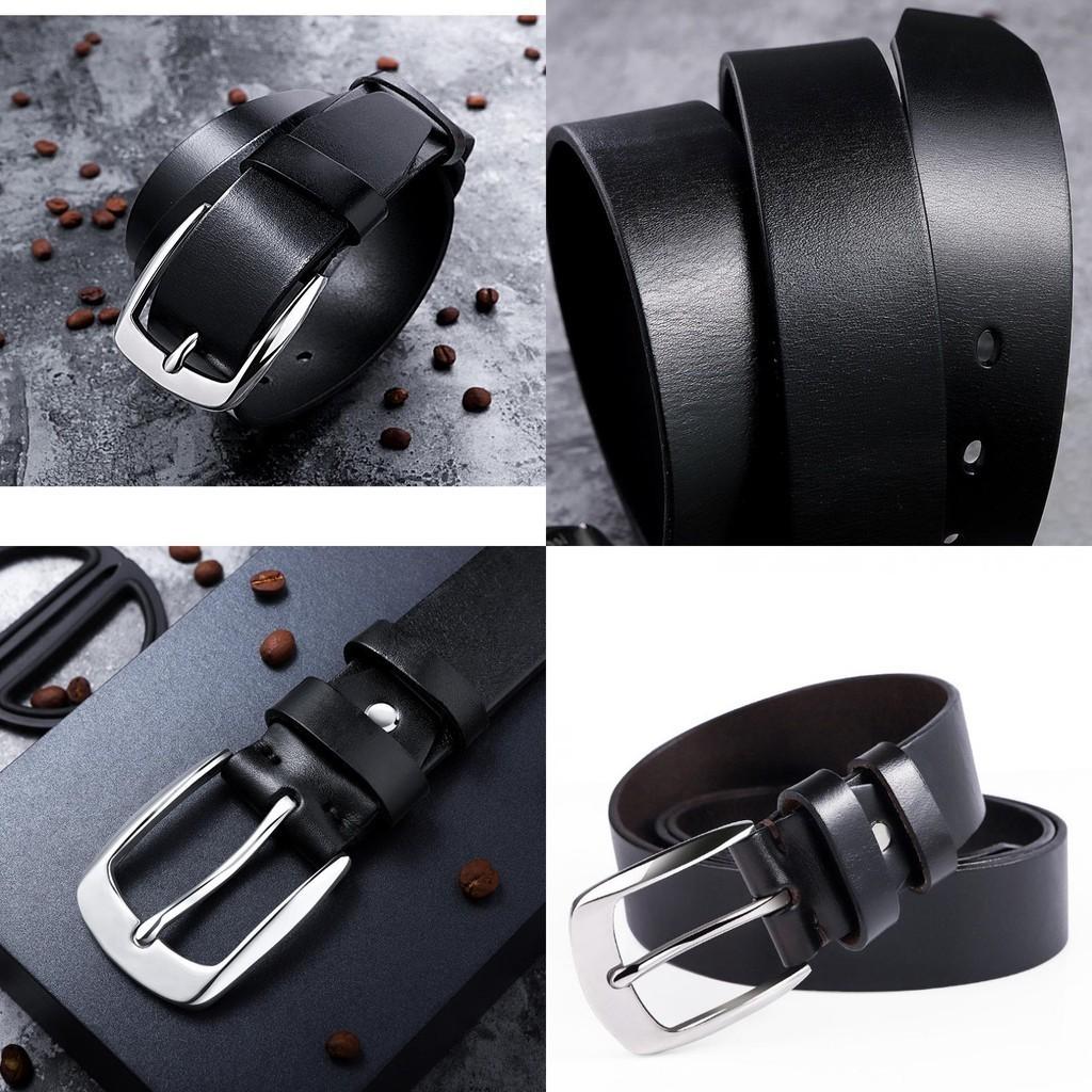 Classic Men's Genuine Leather Belt Steel Pin Buckle Top Layer Cowhide