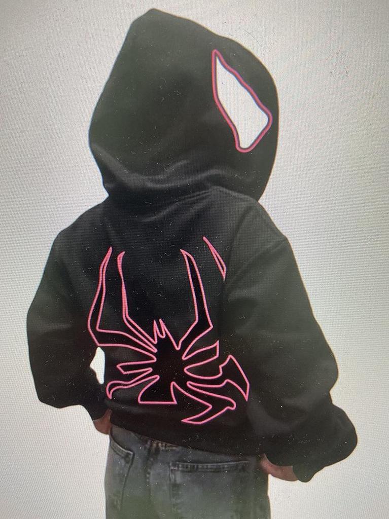 2023 Halloween Unisex Y2K Spider-Man Zip Hoodie - Loose Fit, Large Size for Couples