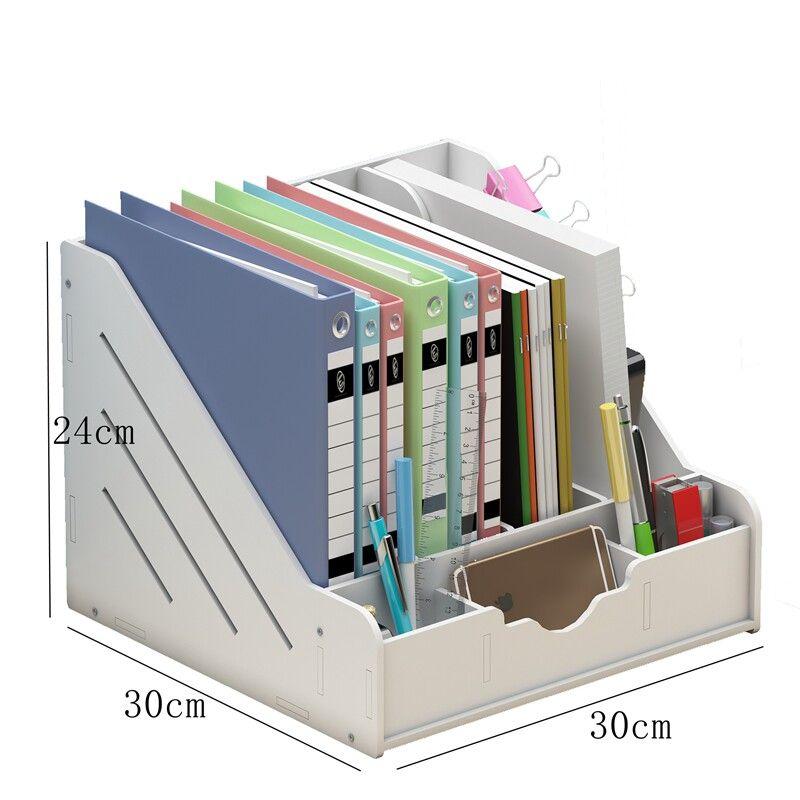 File Box Document Rack Four-Column Office Supplies Desktop Storage Basket Folder Storage Box Thickened Quadruple File Shelf