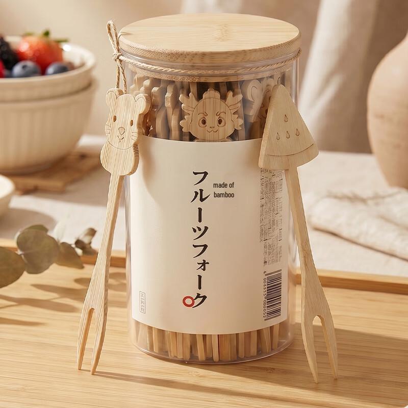 KATEI STORY Disposable Bamboo Animal Fruit Picks