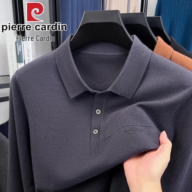 Pierre Cardin Men s Long-Sleeve Lapel Polo Knit Shirt M