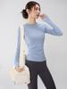 Women's Seamless Knit Yoga & Pilates Slimming Long Sleeve Top with Finger Cots