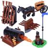 MOC Medieval  Scene Building Blocks Military Camp Viking Warrior Soldiers Tent Outpost Pirate Ship Stable Castle Wall Bricks Toy