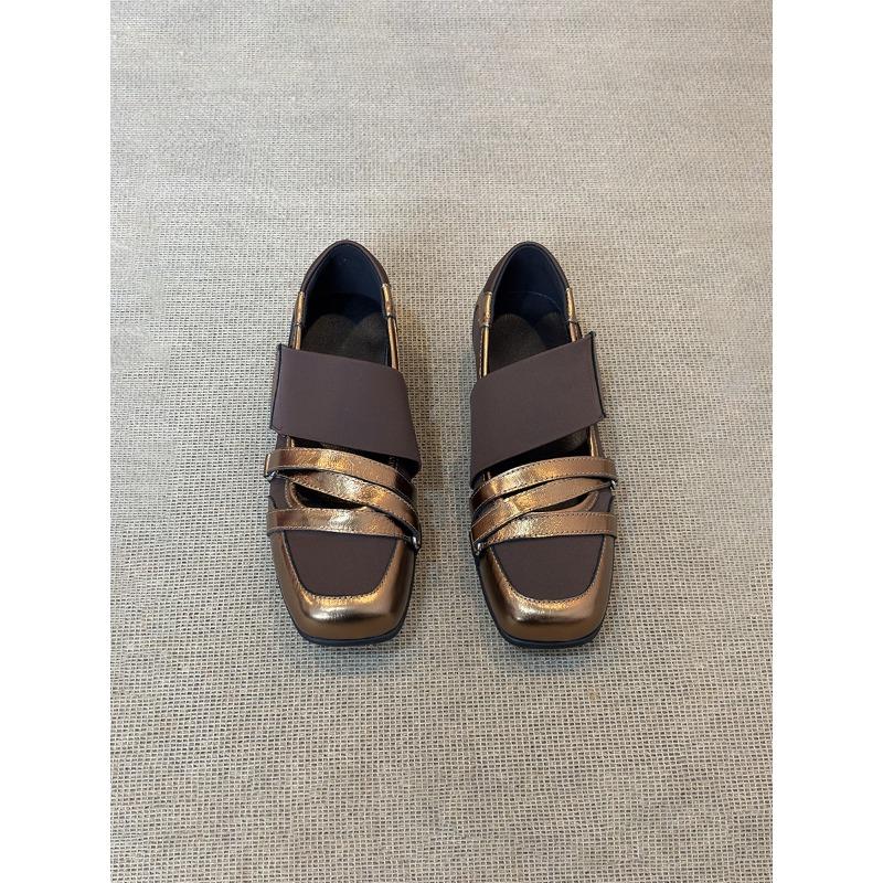 Leisure Single Shoes with Square Toe, Anti-slip Soft Sole, Women's Low-cut Single Shoes
