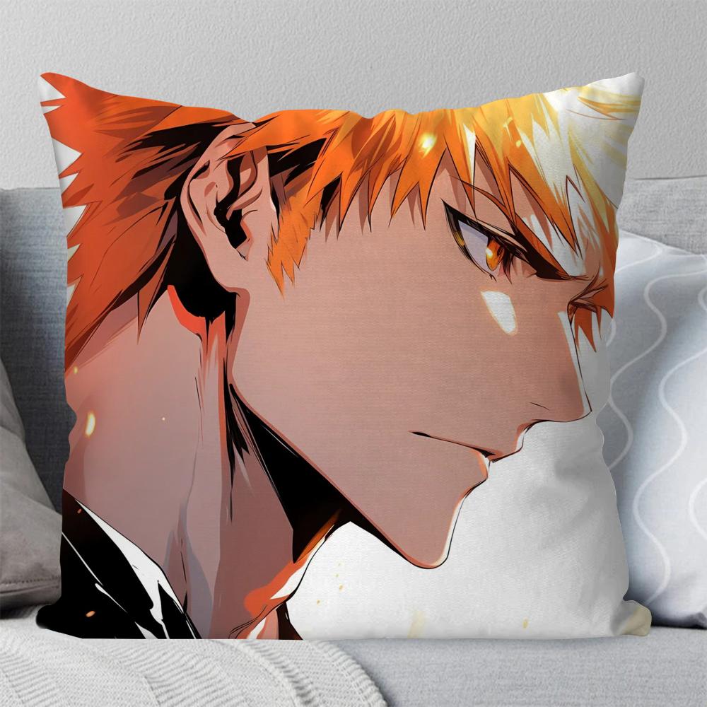 

Kurosaki Ichigo Anime Bleach Pillow Case Square Pillow Bedroom Sofa LeisureComfort Cushion Car Living Room Home Decoration 40X40 16x16Inch
