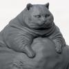 Adorno de Gato Duradero Figurina Gordita Impresa en 3D, Estatua Moderna Sentada para Modelo Decorativo Decoración de Escritorio, Adorno Coleccionable con Forma de Animal, Regalo para Amantes
