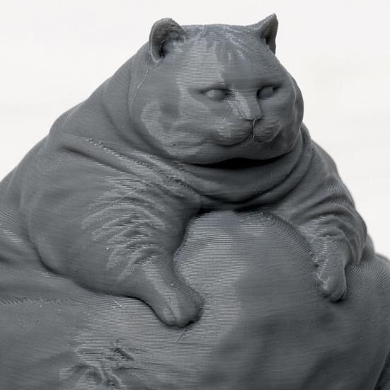 Adorno de Gato Duradero Figurina Gordita Impresa en 3D, Estatua Moderna Sentada para Modelo Decorativo Decoración de Escritorio, Adorno Coleccionable con Forma de Animal, Regalo para Amantes