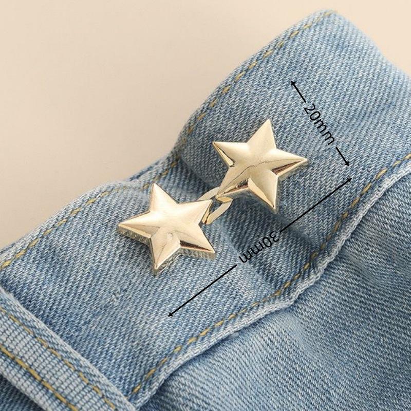 Pentagram Adjustable Waist Button for Pants Detachable Button Perfect Fit Jeans Buckle Waist Tightener Clothing Accessories