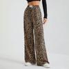 Pantalon taille haute à jambes larges imprimé léopard - Style décontracté printemps et automne