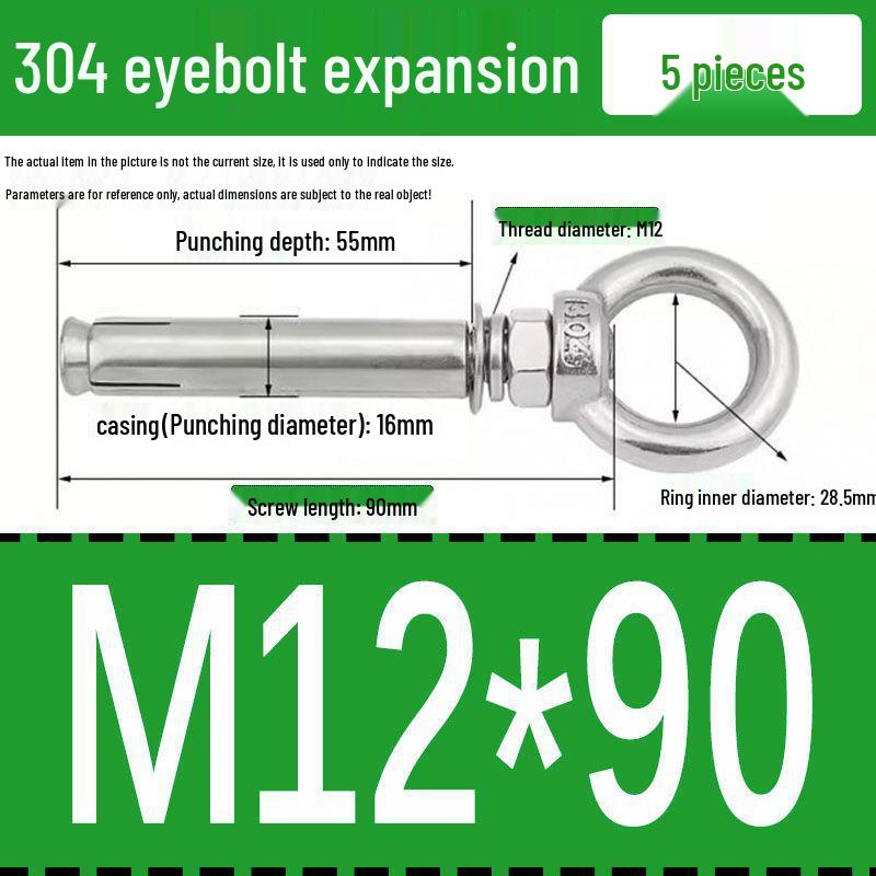 Stainless Steel 304 Eyebolt Expansion Nail with Fixing Loop