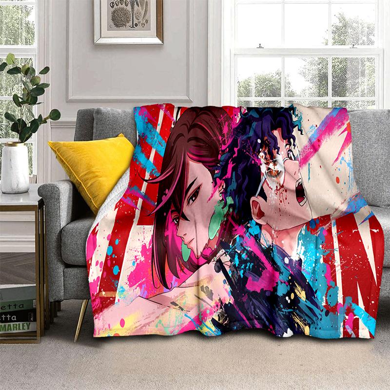 3D DAN DA DAN Anime Cartoon Blanket,Soft Throw Blanket for Home Bedroom Bed Sofa Picnic Travel Office Cover Kids Gift