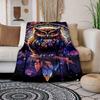 1 Eulenmuster-Decke, weiche, warme Kuscheldecke für Sofa, Büro, Bett, Camping und Reisen