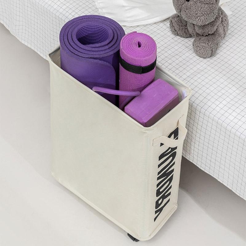 Rollender Wäschekorb mit Rädern für Zuhause, faltbar, Aufbewahrungskörbe für Schmutzwäsche, wasserdichte Organizer, schmaler Wäschekorb