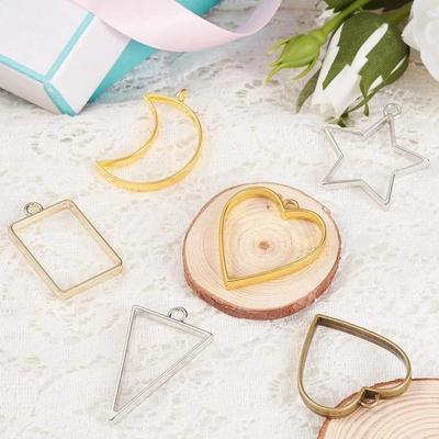 30 BUC/set Accesorii Bijuterii DIY Lucrate Manual Matriță Siliconică UV Cristal pentru Realizarea Pandantivelor de Bijuterii Pandantive Cadru Geometric Gol