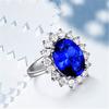 2026 Ring Opening Adjustable Inlaid Sapphire Ring Colored Gemstone Female Living Mouth Ring