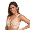 Plus Size Women's Thin Close Knit Sexy Lace with Underwire Adjustable Front Button Bra
