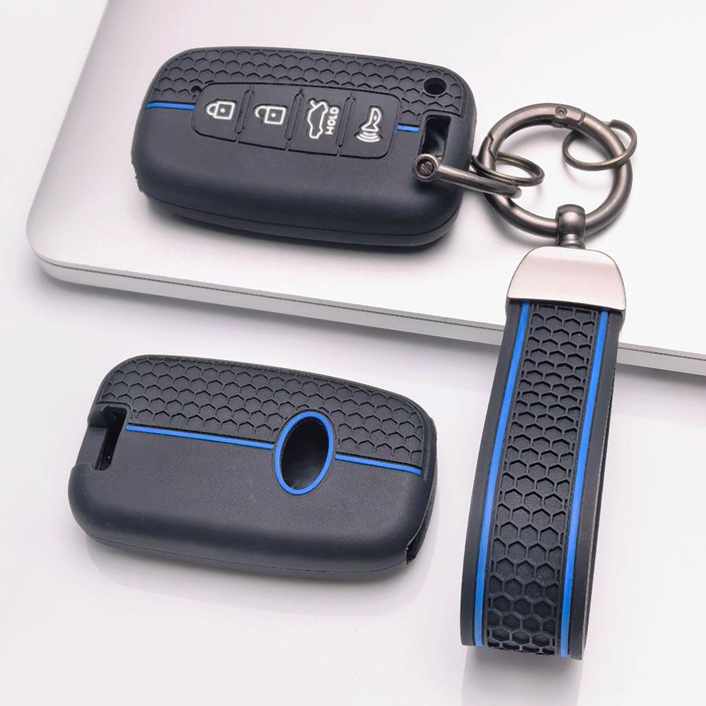 Premium Siliconen Autosleutelhoesje Voor Hyundai i30 K2 K5 Voor KIA Optima K5 K3 Met Sleutelhanger Zacht Siliconen Auto-interieuraccessoires