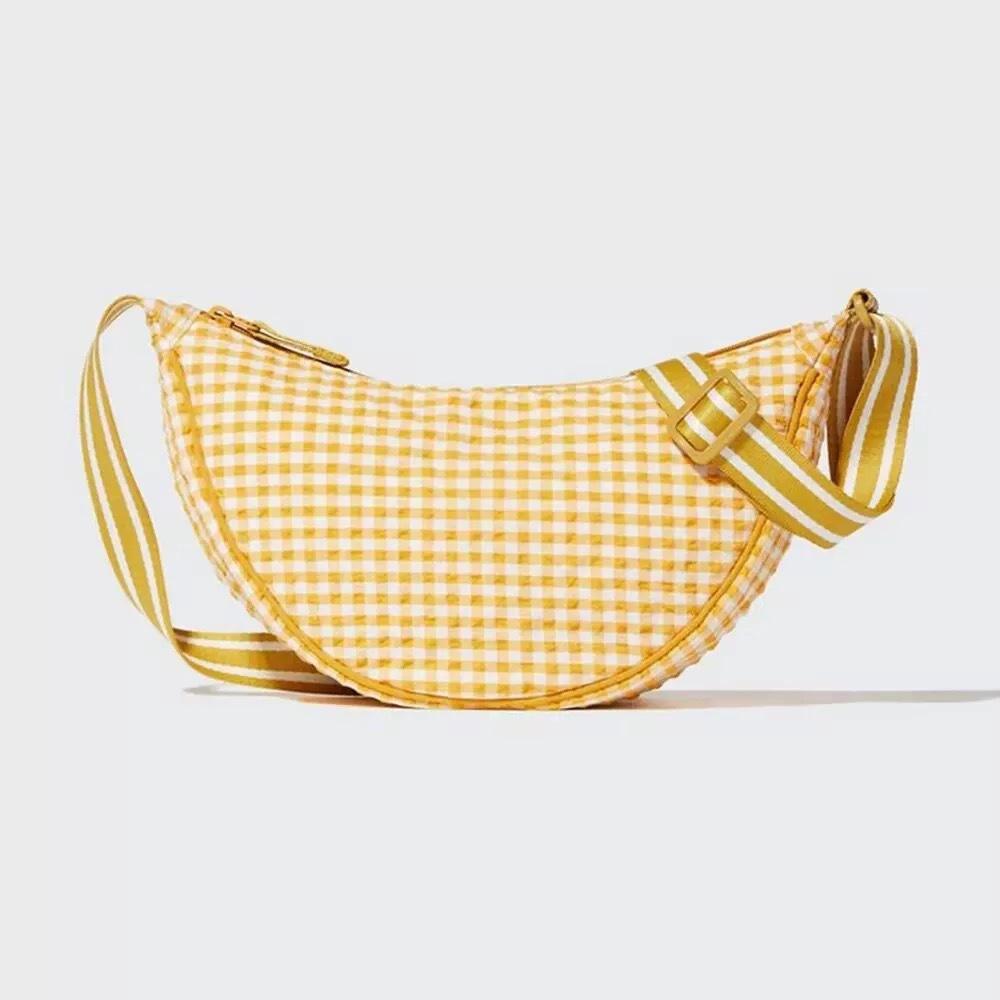 Simple Design Women's Plaid Hobos Shoulder Bag Versatile Female Nyl Crossbody Bags Travel Girls Underarm Bag Handbags Purse