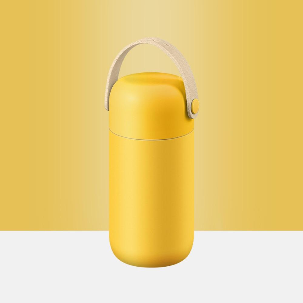 150ml Thermoses Coffee Mug with Leather Handle Vacuum Flask Portable Pocket Bottle Gift