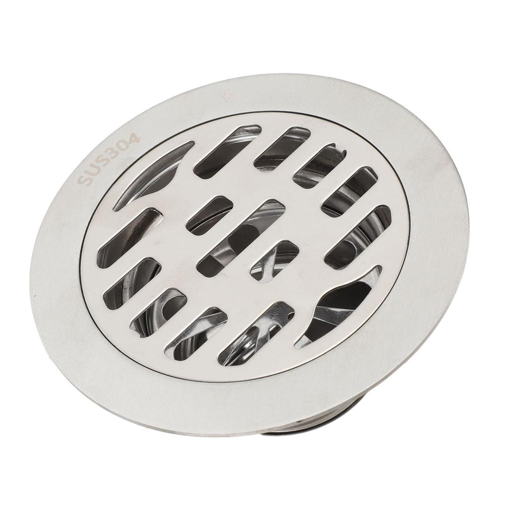 Round Floor Drain 3.9in Stainless Steel Odor Proof High Flow Anti Slip Shower Drain Kit for 75mm