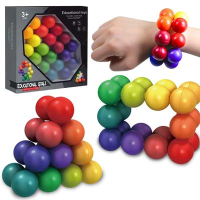 Coole Sensorik-Spielzeuge Regenbogenball Gadgets Spielzeug, Stressabbau Unzertrennliche Fidget-Spielzeuge für Erwachsene, ADHS, Schreibtischspielzeug, Weihnachtsgeschenk für Kinder