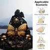 1pc Golden Butterfly Printing Lightweight Flannel Blanket, Comfortable and Warm Blanket, for Camping Sofa Bed and Couch Office, Gift