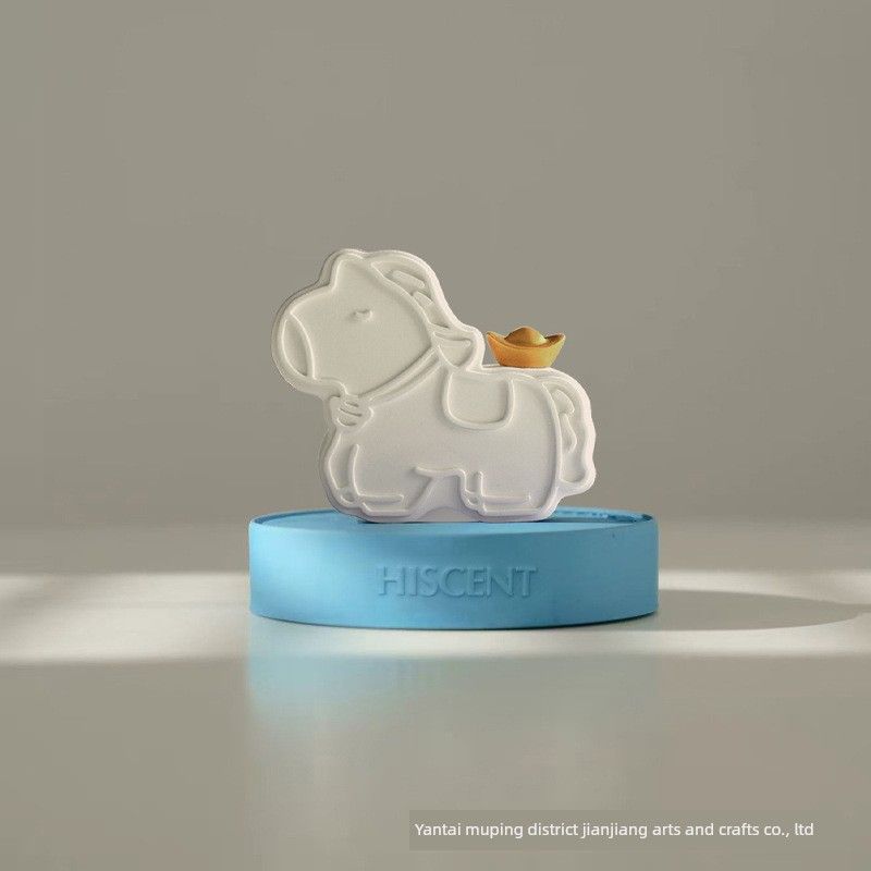 

New Year Horse Year Ornaments, Hand-Designed Little Horse Car Fragrance Diffuser Stone, Gift for Friends, Holiday and New Year s Eve Present Sky Blue Horse Ornaments (Odorless)