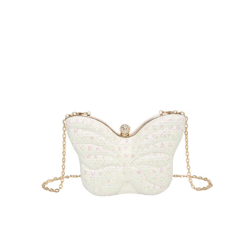 Small Handbag with Butterfly Clasp, Small Square Bag with Chain Strap for Cross-body Carrying, Red Envelope