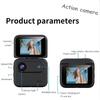 Mini Sports Camera 4K Ultra Clear Recording VLOG Recorder Flip Screen Anti Shake 143 ° Wide-angle Lens Cycling Camera