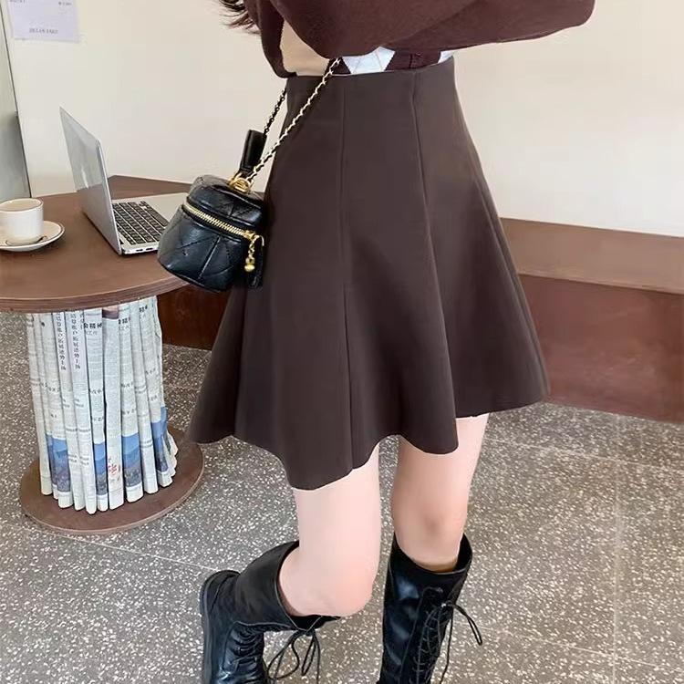 Women's College-Style High-Waisted Wool Pleated Mini Skirt - Autumn 2025 Sweet & Spicy A-Line Design