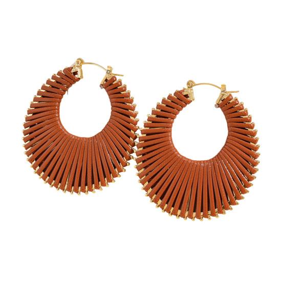 Boho Letnie Kolczyki Plażowe Kolczyki Koła z Sztucznej Skóry Geometryczne Kolczyki Koła dla Kobiet Biżuteria Wakacyjna Akcesoria Świąteczne