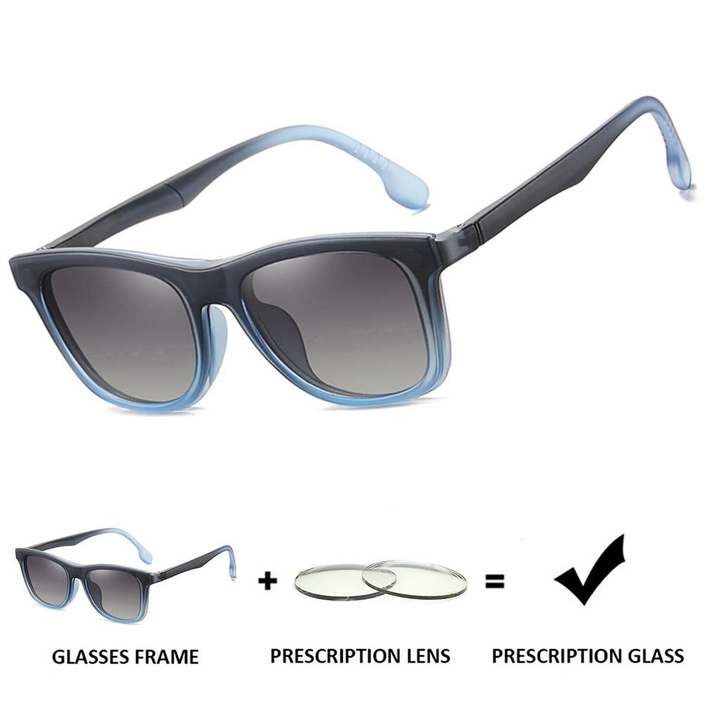Square Magnetic Clip-on Sun Lenses for Men Prescription Custom Spectacles Frames Women Aspherical Blue Light Blocking