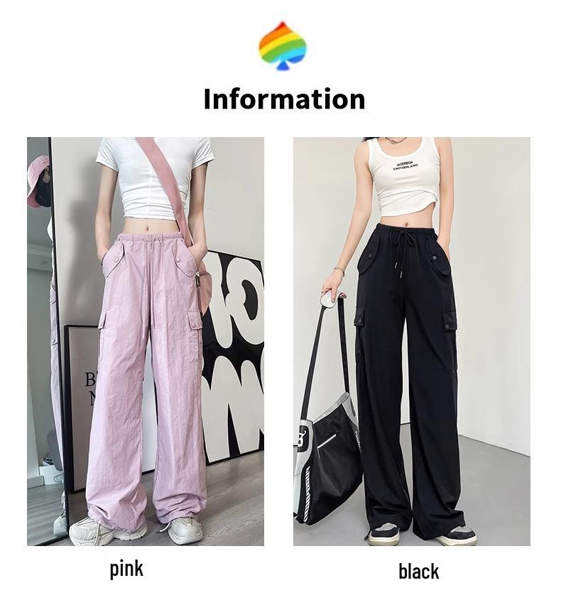 Damen Cargo Hose Rosa: Sommer 2025 Leicht Petite Schnelltrocknend Weitbein Sportlicher Stil