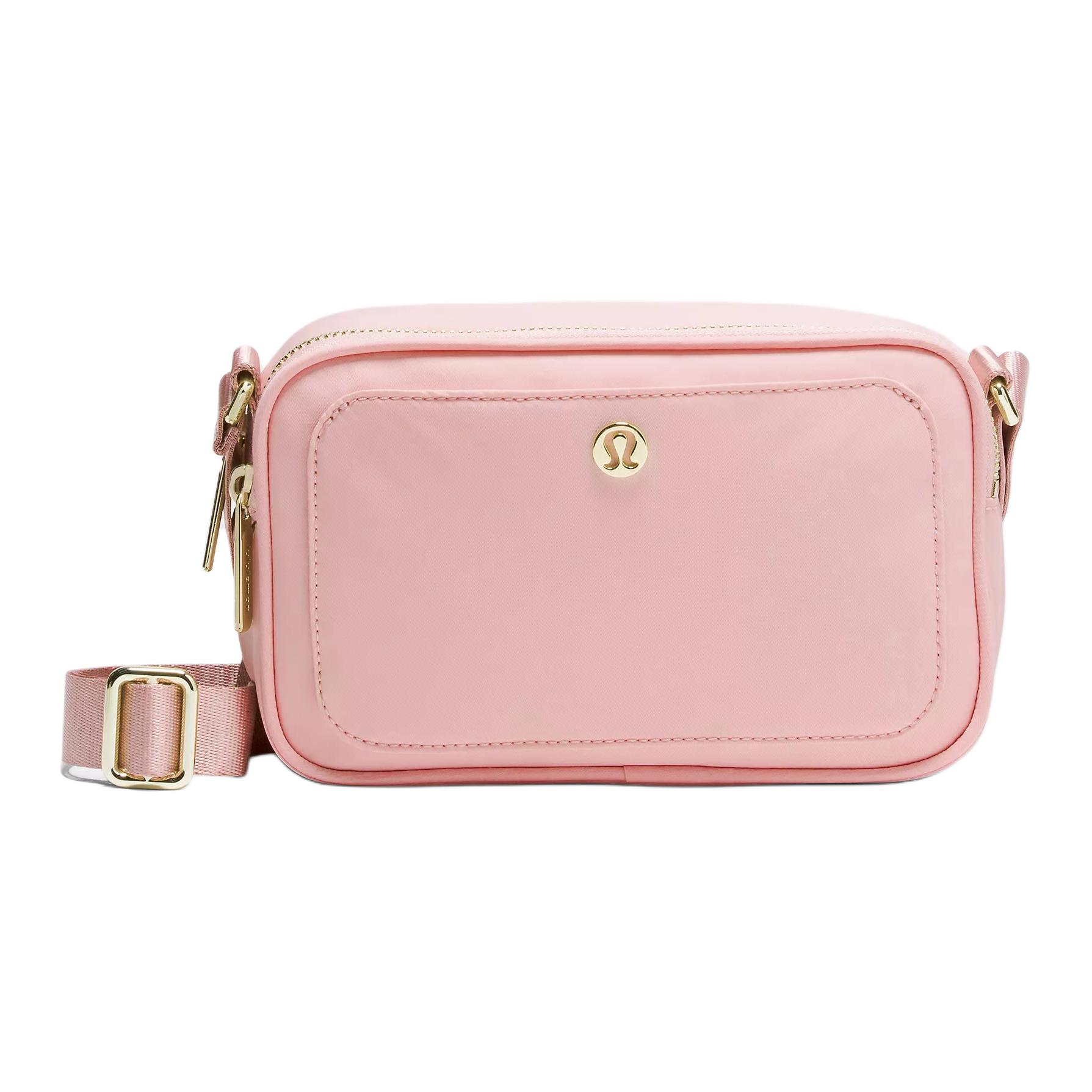 Lululemon 2L Metal Logo Recycled Nylon Camera Shoulder Bag Women bags Misty-Pink LW9FN6S-069005 Haze Pink