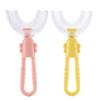Food Grade Silicone Toothbrush U-Shaped Tooth Brush 360° Oral Teeth Cleaning for Toddlers Child Pink/Yellow/Blue/Green