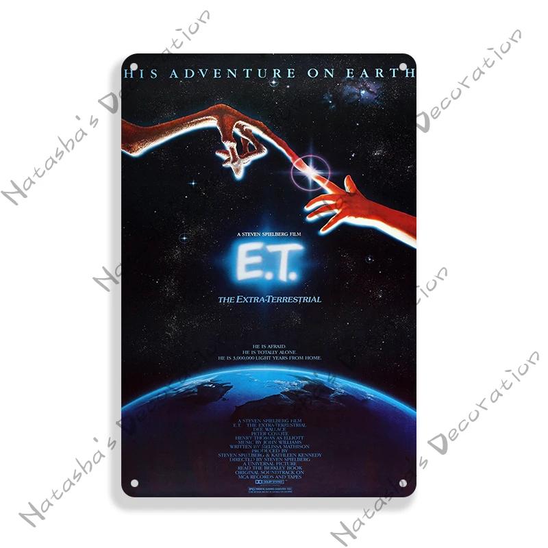 Film Jurassic Park Metallplåtskylt E.T. Metallskyltar Affisch JAWS Vintageaffisch Gammal Dekorativ Plåt Metallplatta Väggplatta